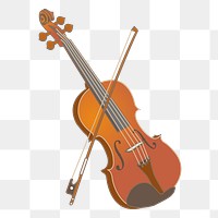 Violin png sticker, musical instrument illustration, transparent background. Free public domain CC0 image.