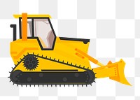 Bulldozer png sticker, machine illustration, transparent background. Free public domain CC0 image.