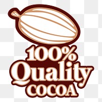 Quality cocoa png typography sticker, food illustration, transparent background. Free public domain CC0 image.