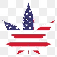 Cannabis png leaf sticker, flag illustration, transparent background. Free public domain CC0 image.