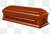 Funeral casket png sticker, coffin illustration, transparent background. Free public domain CC0 image.