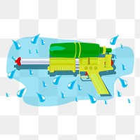 Water gun png sticker, kid's toy illustration, transparent background. Free public domain CC0 image.