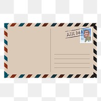 Postcard png sticker, stationery illustration, transparent background. Free public domain CC0 image.