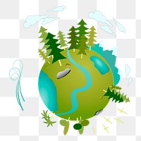 Green globe png sticker, environment illustration, transparent background. 