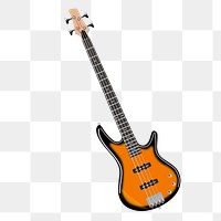 Bass guitar png sticker, musical instrument illustration, transparent background. Free public domain CC0 image.