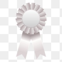 Ribbon badge png sticker, silver illustration, transparent background. Free public domain CC0 image.