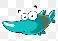 Cartoon fish png sticker, sea animal illustration, transparent background. Free public domain CC0 image.