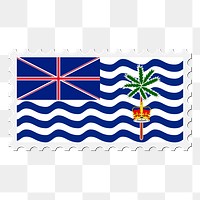 Png British Indian Ocean Territory flag sticker, postage stamp, transparent background. Free public domain CC0 image.