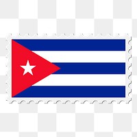 Cuba flag png sticker, postage stamp, transparent background. Free public domain CC0 image.
