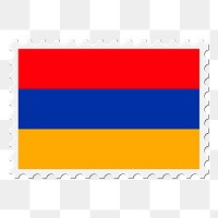 Armenia flag png sticker, postage stamp, transparent background. Free public domain CC0 image.