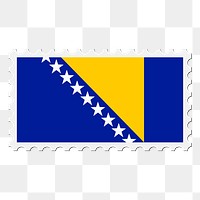 Png Bosnia and Herzegovina flag sticker, postage stamp, transparent background. Free public domain CC0 image.