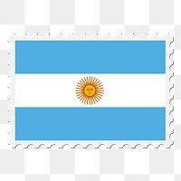 Argentina flag png sticker, postage stamp, transparent background. Free public domain CC0 image.