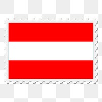 Austria flag png sticker, postage stamp, transparent background. Free public domain CC0 image.