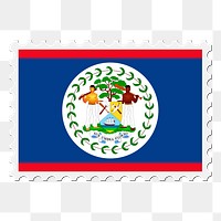 Belize flag png sticker, postage stamp, transparent background. Free public domain CC0 image.