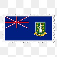 Png British Virgin Islands flag sticker, postage stamp, transparent background. Free public domain CC0 image.