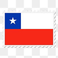Chile flag png sticker, postage stamp, transparent background. Free public domain CC0 image.
