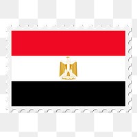 Egypt flag png sticker, postage stamp, transparent background. Free public domain CC0 image.