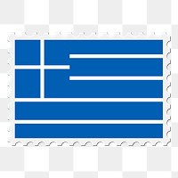Greece flag png sticker, postage stamp, transparent background. Free public domain CC0 image.