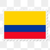 Colombia flag png sticker, postage stamp, transparent background. Free public domain CC0 image.