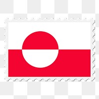 Greenland flag png sticker, postage stamp, transparent background. Free public domain CC0 image.
