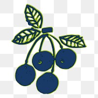 Cherry png sticker, fruit illustration, transparent background. Free public domain CC0 image.
