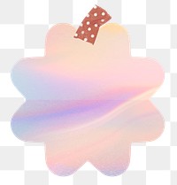 Holographic reminder png with flower shape and washi tape journal design element