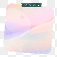 Holographic reminder png with square shape and washi tape design element