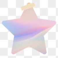 Holographic reminder png with star shape and washi tape design element