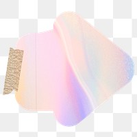 Holographic paper note png with arrow shape and washi tape sticker