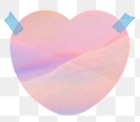 Holographic reminder png with heart shape and washi tape journal sticker