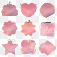 Reminder png with pink galaxy background set