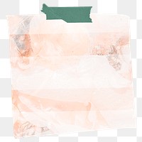 Paper note png with orange smoke background square shape and washi tape sticker