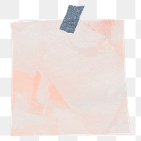 Memo pad png with pastel abstract background square shape and washi tape sticker