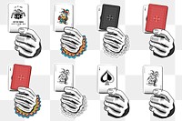 Playing cards png illustration set