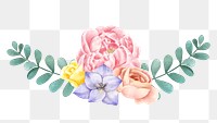 Botanical banner png sticker blooming rose clipart