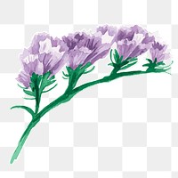 Purple flower transparent png watercolor sticker