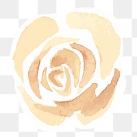 Classic yellow rose png hand drawn watercolor flower