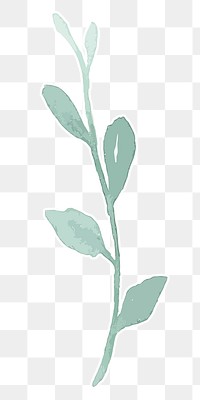 Green plant botanical transparent png watercolor sticker