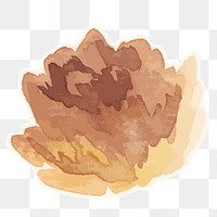 Golden floral transparent png watercolor sticker