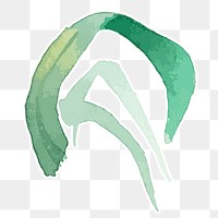 Green leaves transparent png watercolor sticker element