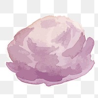 Pink peony flower transparent png watercolor sticker