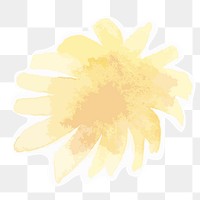 Yellow flower transparent png watercolor sticker