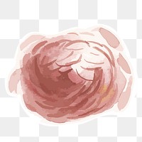 Red peony flower transparent png watercolor sticker