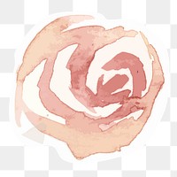 Pastel rose flower transparent png watercolor sticker