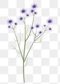 Png cornflower diary sticker floral illustration