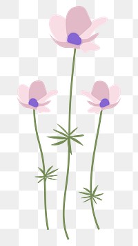 Png wildflower diary sticker floral illustration