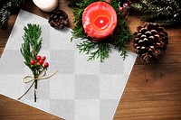 Xmas greeting card png mockup