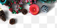 Christmas decorative ornaments png banner