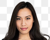 Asian young woman png transparent, beautiful face portrait