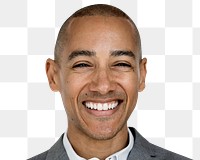 Businessman png transparent, smiling face portrait